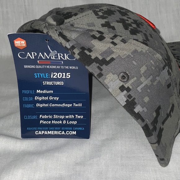 Doordash Baseball Hat Men's Gray Black Digital Camo Strapback Cap America i2015 - Picture 3 of 9